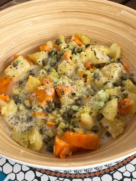 Ensalada Batata con Pepinillos y Alcaparras