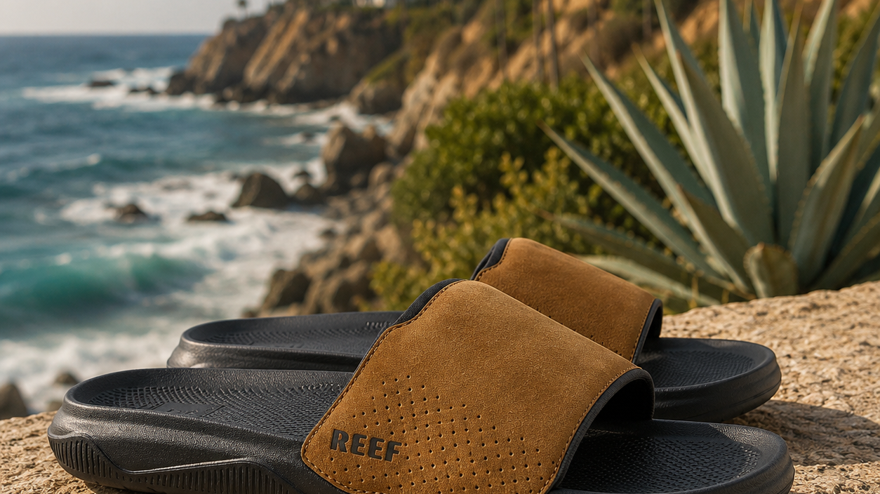 Chanclas Reef para hombre y mujer en un entorno de playa, análisis de calidad, comodidad y opiniones sobre la marca Reef