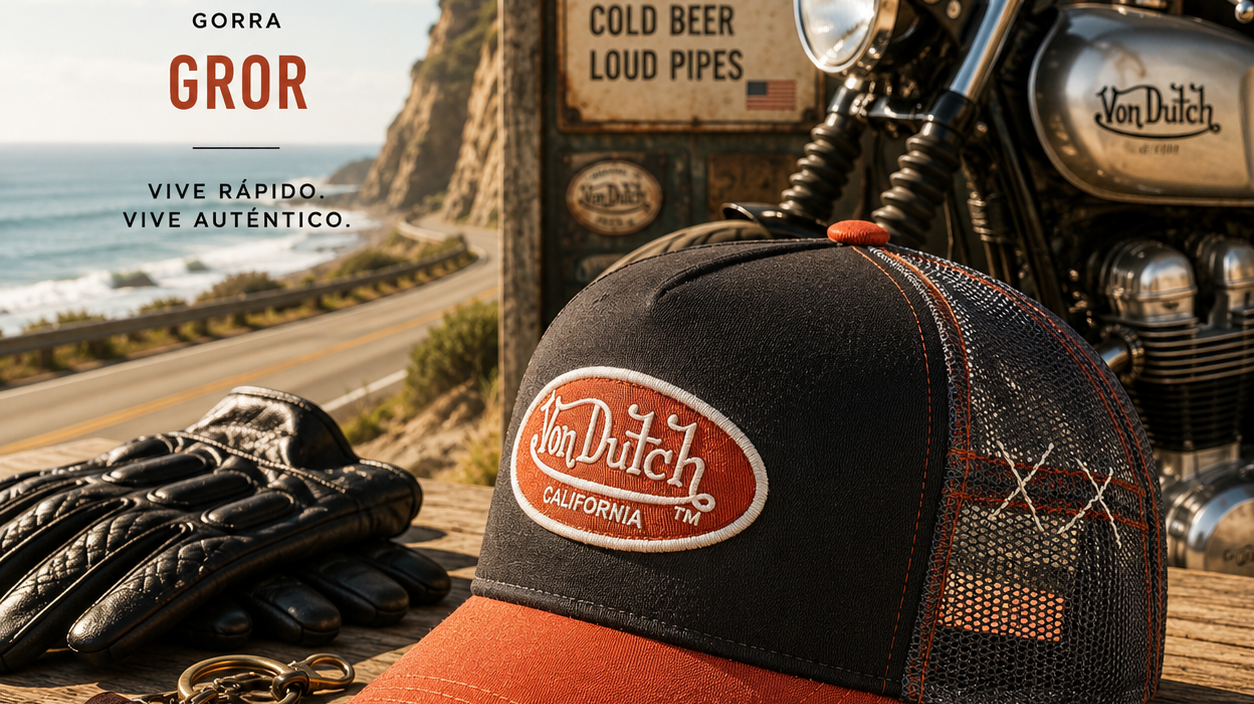 Gorra Von Dutch original con logotipo bordado y diseño trucker auténtico en THE SURF TOWN