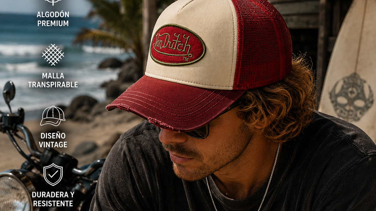 Tipos de gorras trucker, snapback, dad cap y visera curva - imagen editorial propia de THE SURF TOWN