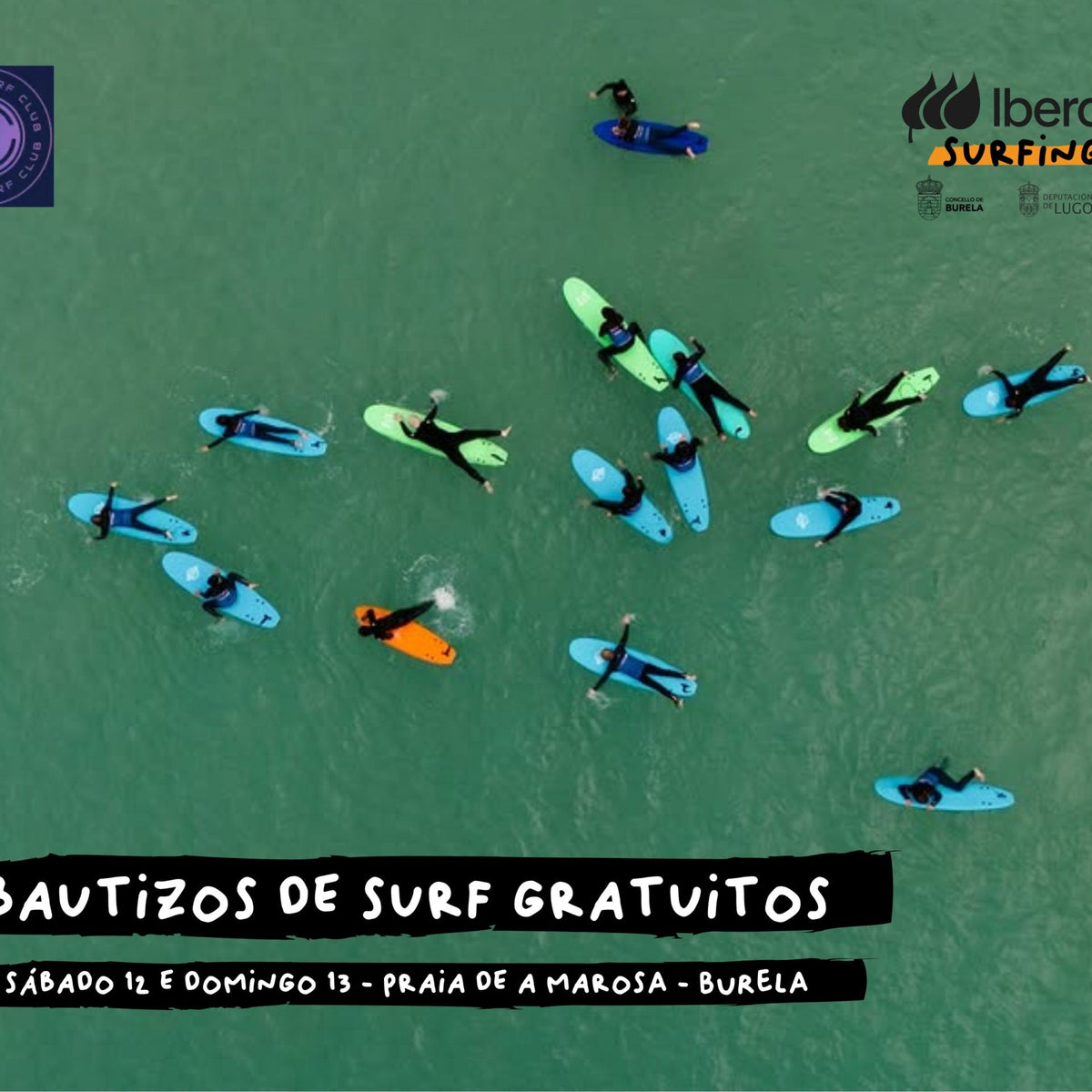Burela Surf Club en A Marosa durante la preparación del Iberdrola Surfing Day 2026. Foto: Federación Española de Surfing.