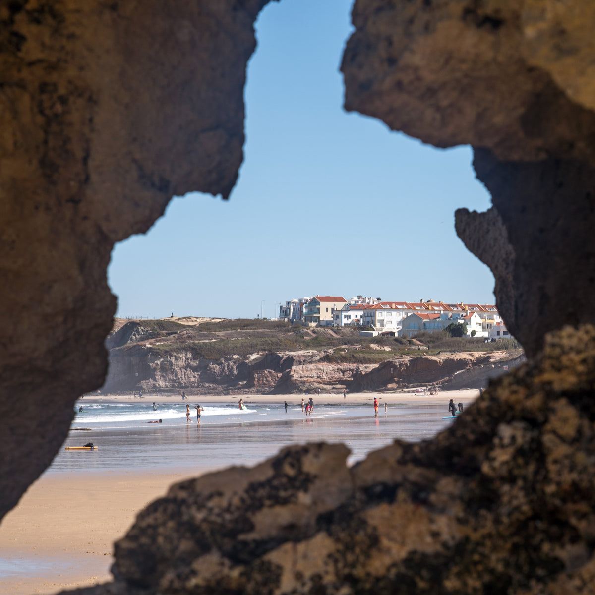 Vista de la playa de Baleal, cerca de Peniche, Portugal