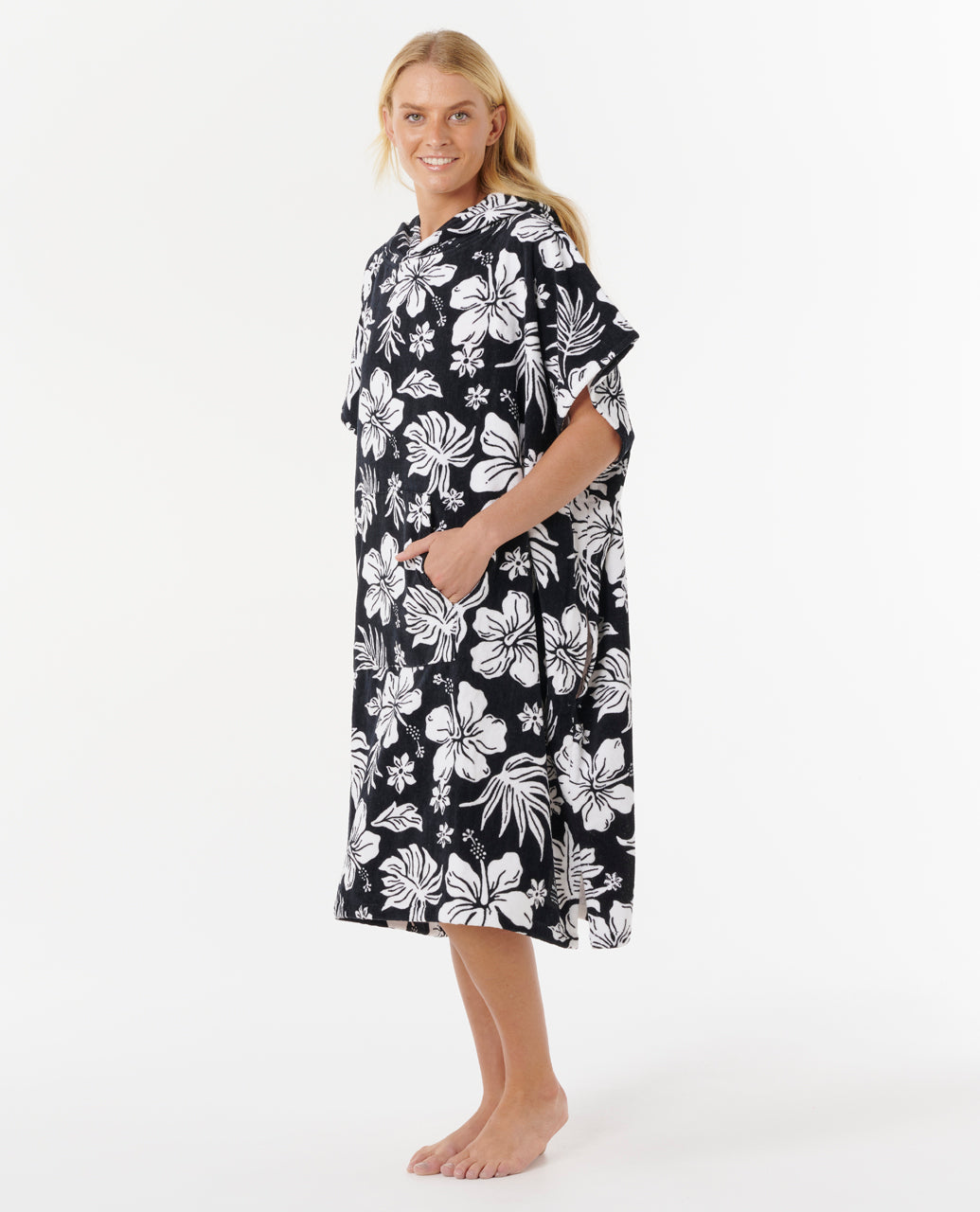 Poncho Rip Curl icon Hooded Towel Black White