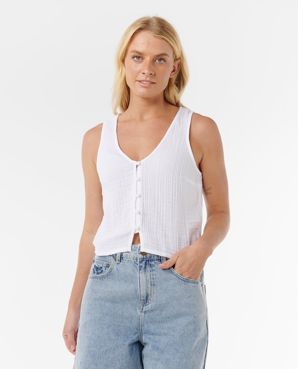 Top Rip Curl Premium Surf Tank White