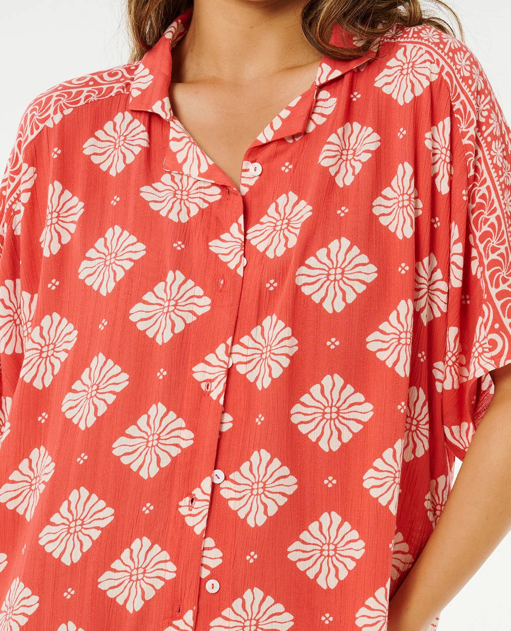 Camisa Rip Curl Ventura Viscose Roja para Mujer