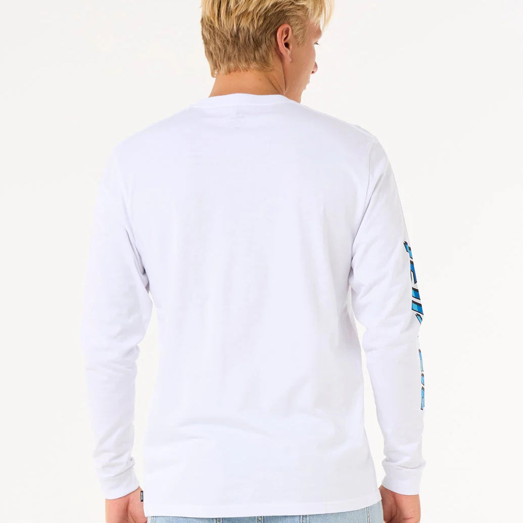 Camiseta Rip Curl Fade Out Icons White LS detalle frontal THE SURF TOWN