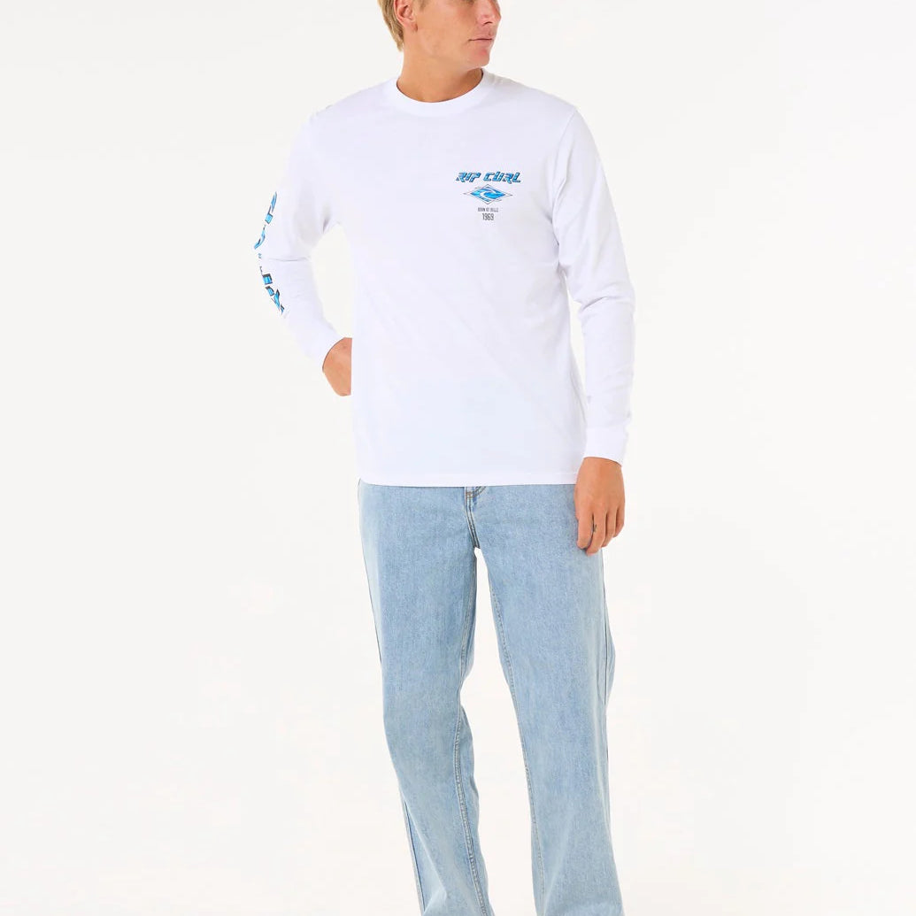 Camiseta Rip Curl Fade Out Icons White LS camiseta blanca surf