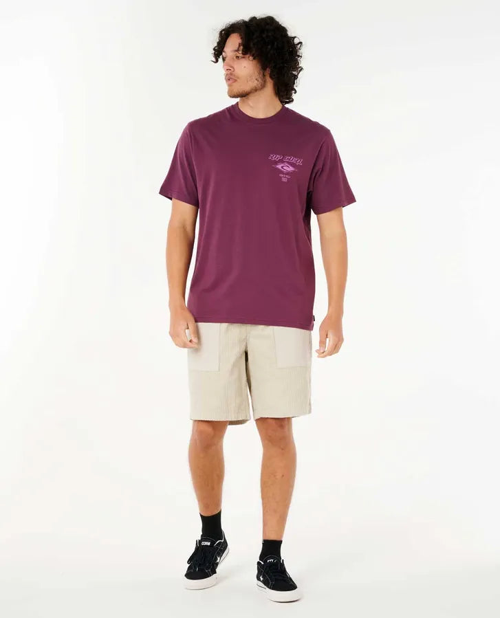 Camiseta Rip Curl Fade Out Icon Tee  Deep Plum
