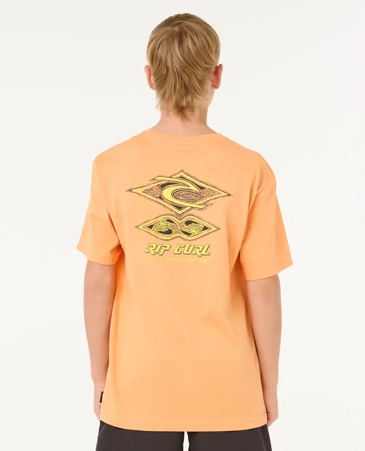 Camiseta Rip Curl Raw Energy Dolphin Kids Mandarin Zest