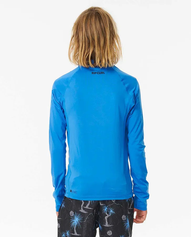 Licra Rip Curl Brand Wave UPF BOY Long Sleeve Blue Gum