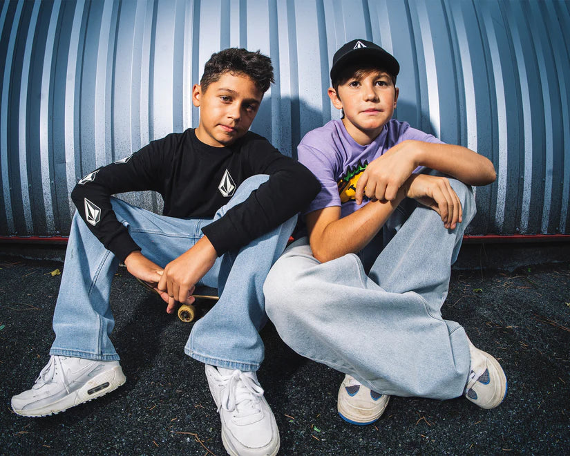 Camiseta Volcom Iconic Stone Gid Ls Black Kids