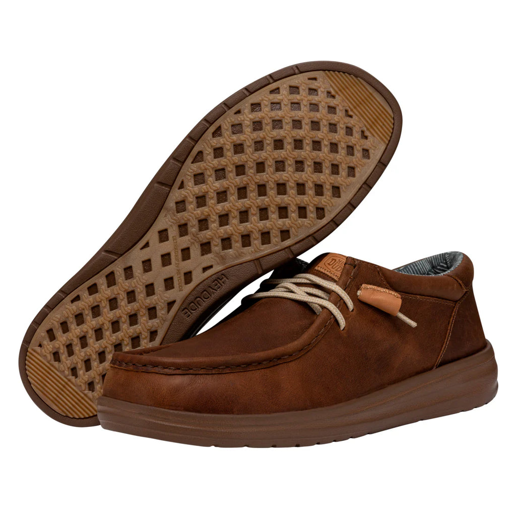Zapatillas Hey Dude Wally Grip Craft Leather Brown