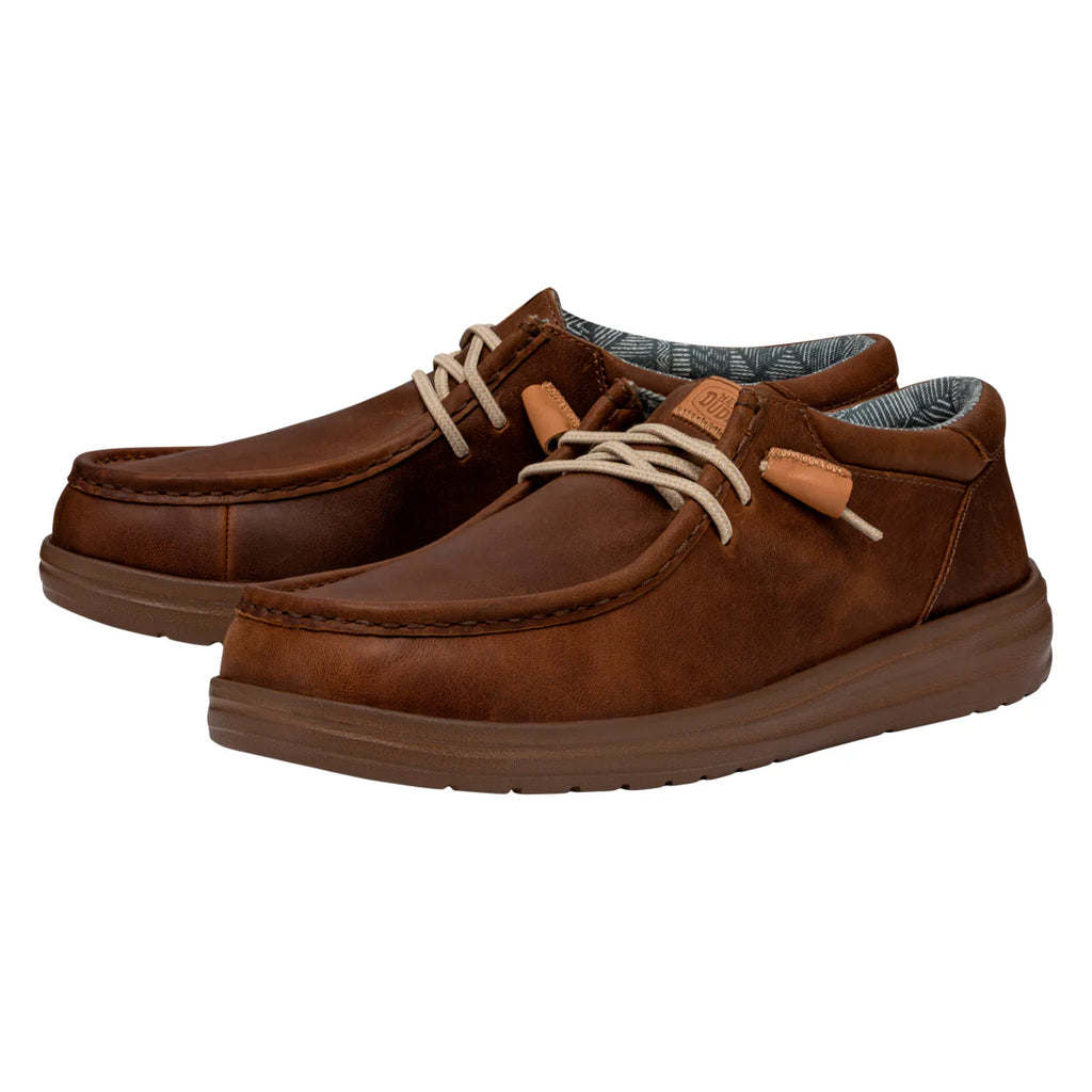 Zapatillas Hey Dude Wally Grip Craft Leather Brown