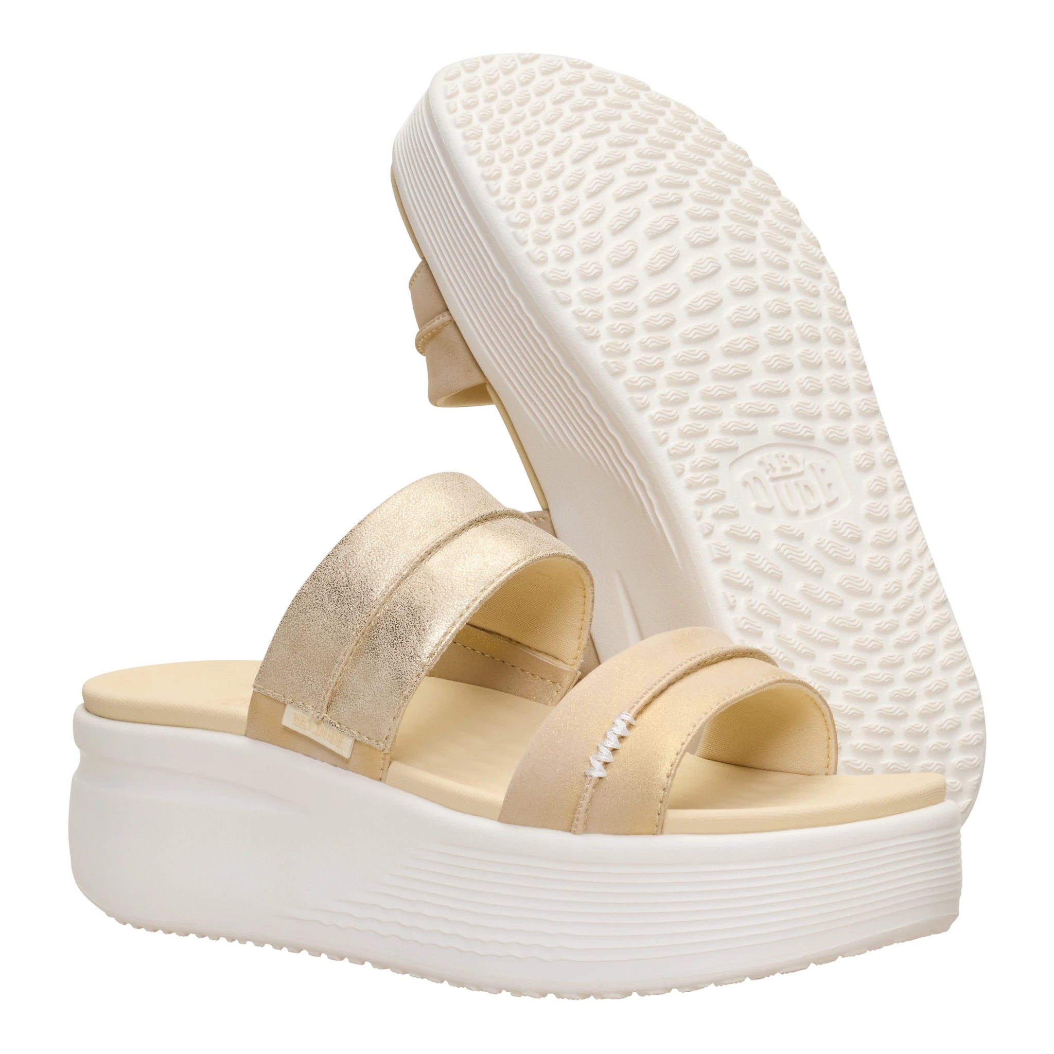 Sandalias Hey Dude Austin Slide Classic Champagne Metallic