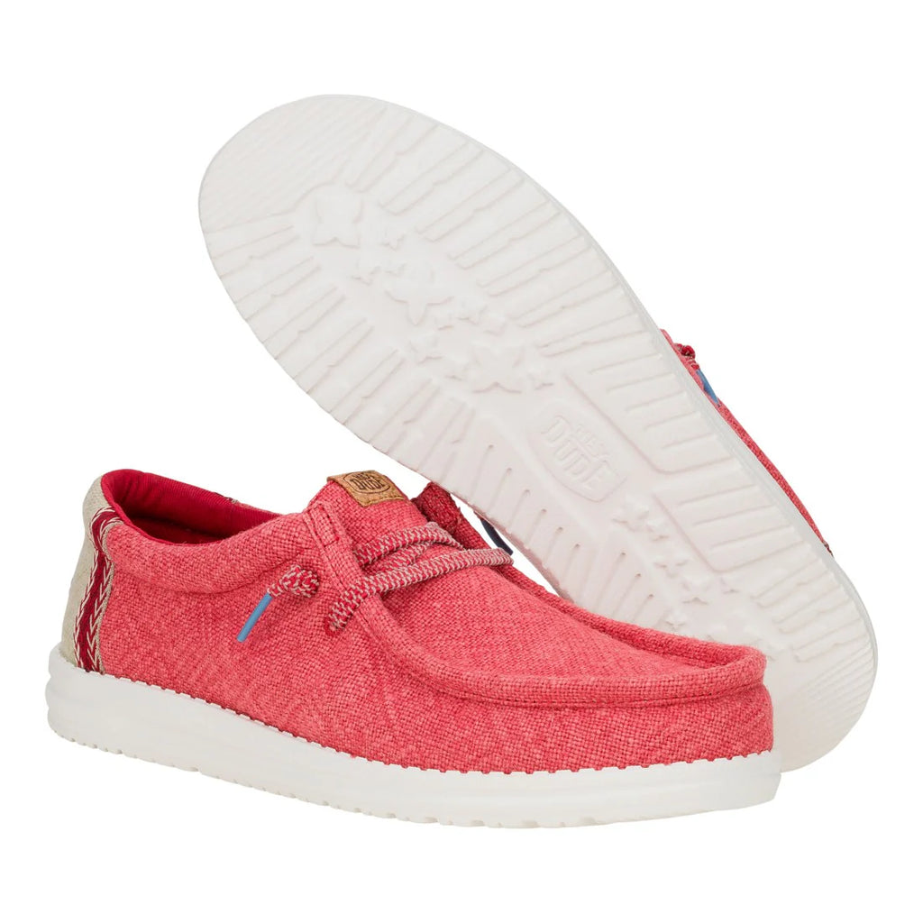 Zapatillas Hey Dude Wally Jute Claret Red/Silver Birch