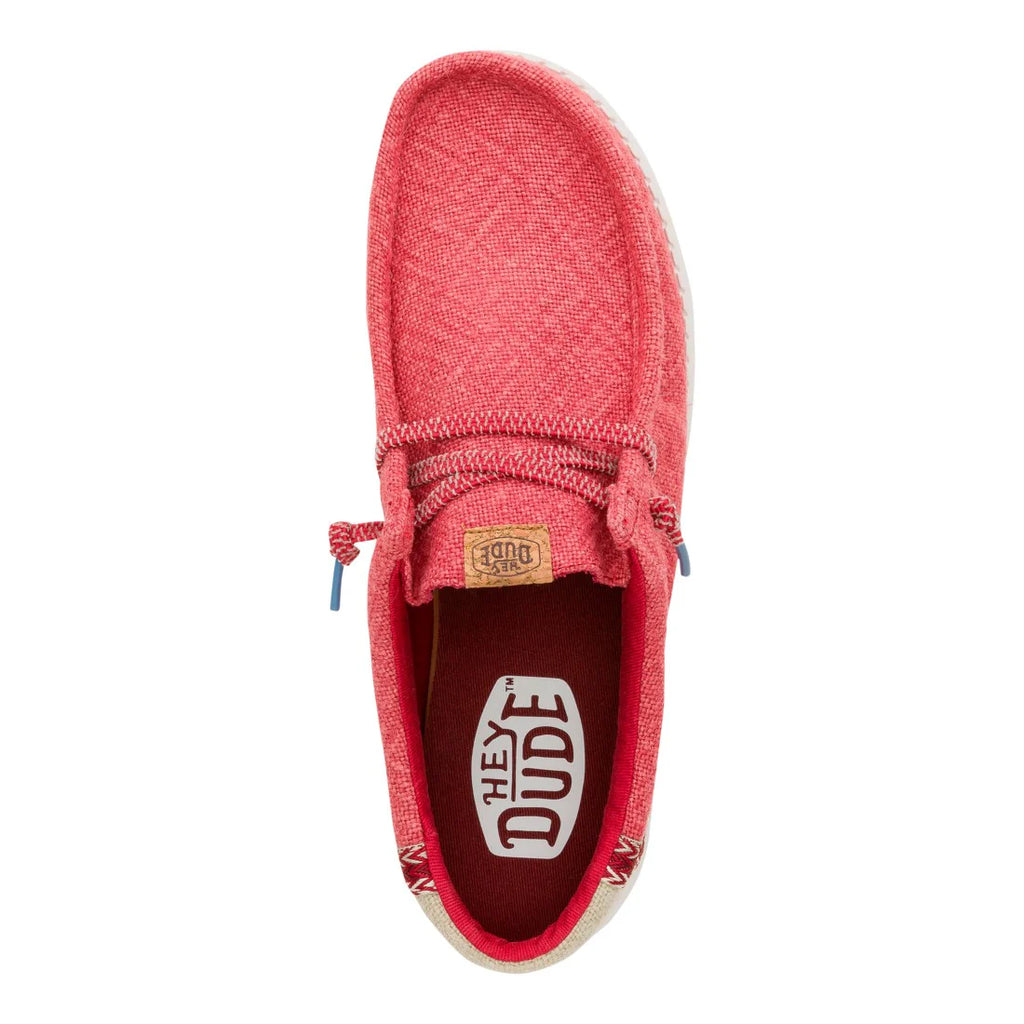 Zapatillas Hey Dude Wally Jute Claret Red/Silver Birch