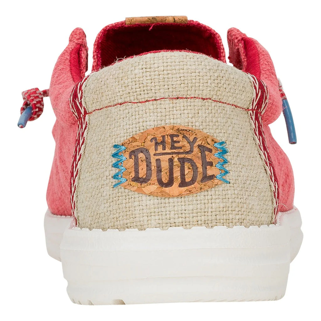 Zapatillas Hey Dude Wally Jute Claret Red/Silver Birch