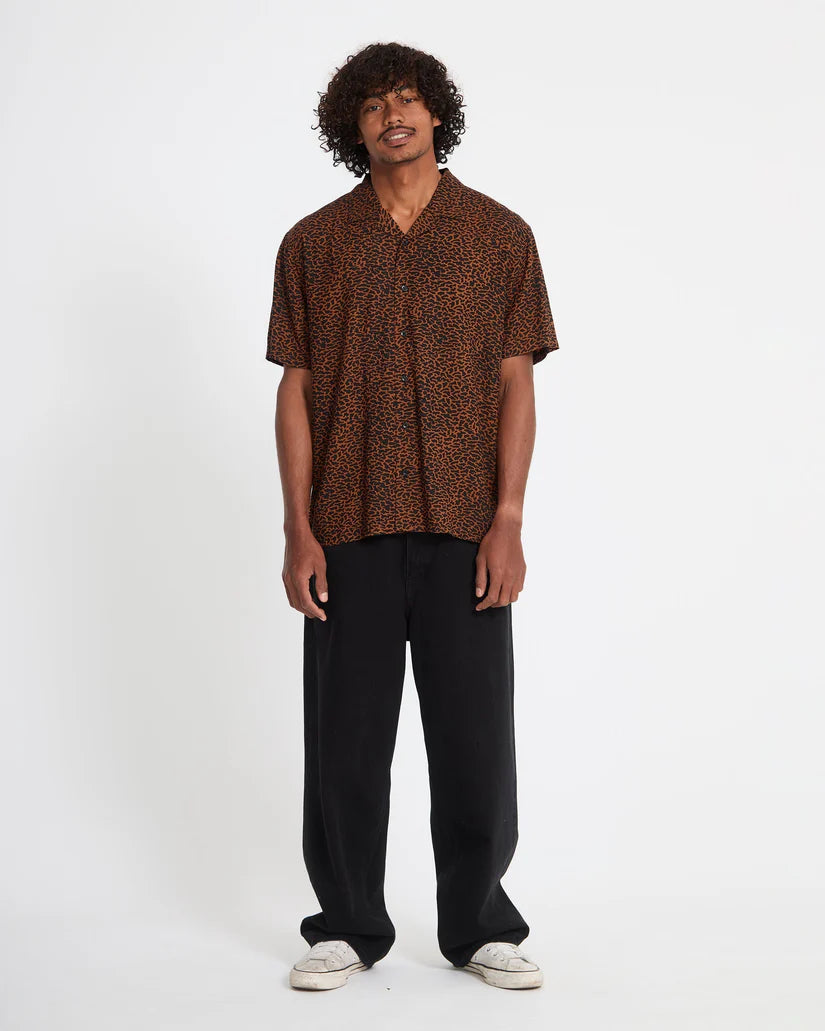 Camisa Volcom Utopias Print Brown Horn