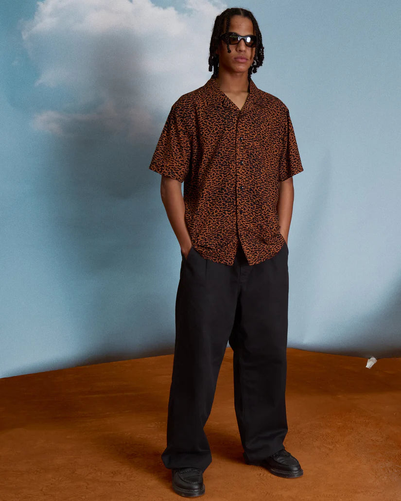 Camisa Volcom Utopias Print Brown Horn