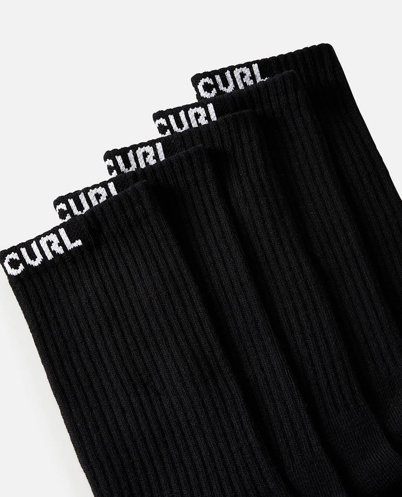 Calcetines Altos Rip Curl Brand Crew Negros 5 Pack (40-46EU)