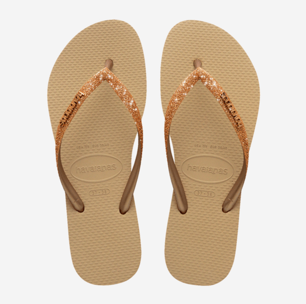 Chanclas Havaianas Slim Glitter Sand Golden Light Metallic SS25