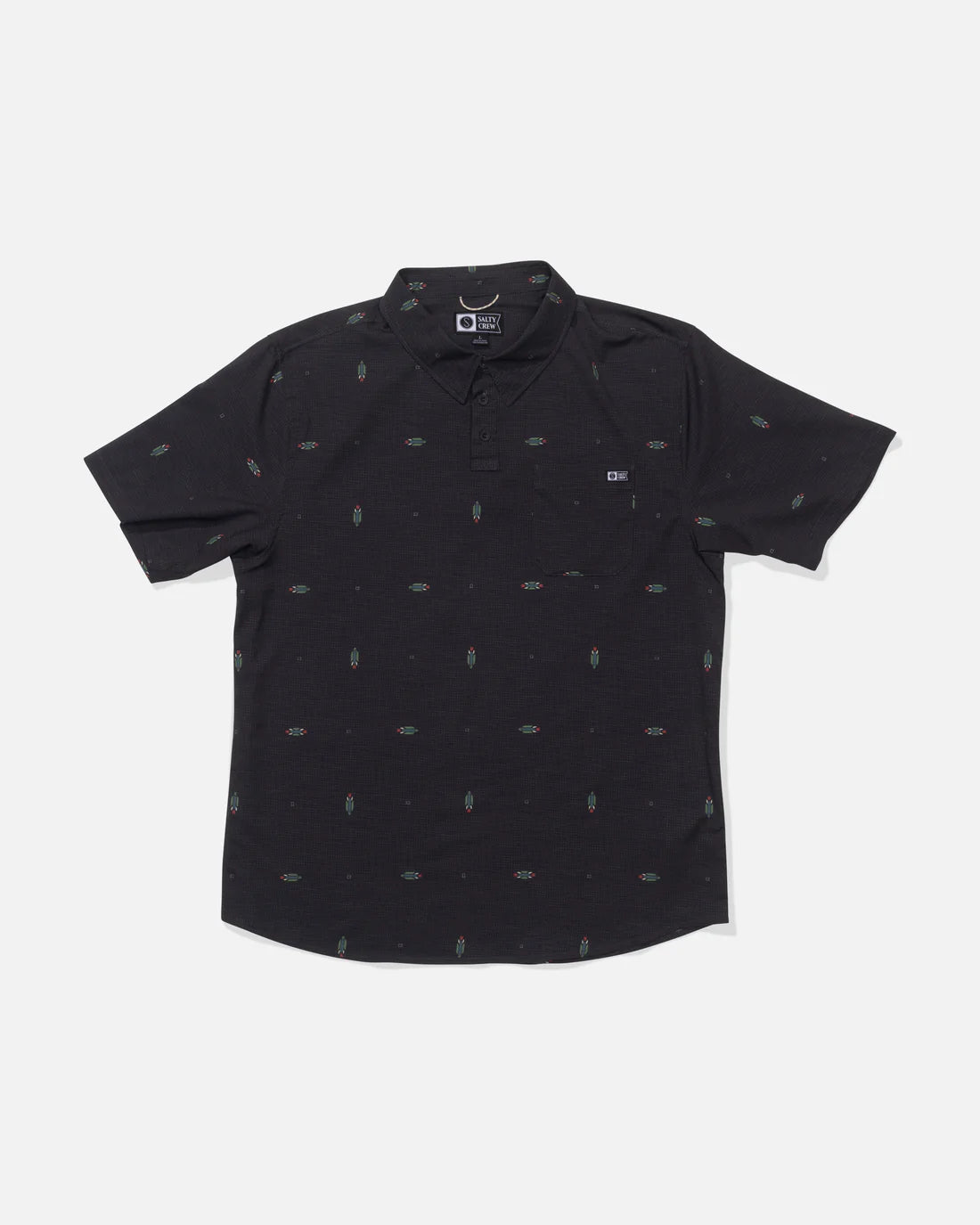 Polo SALTY CREW Breezer Perf Polo Black negro microperforado estilo surf verano hombre
