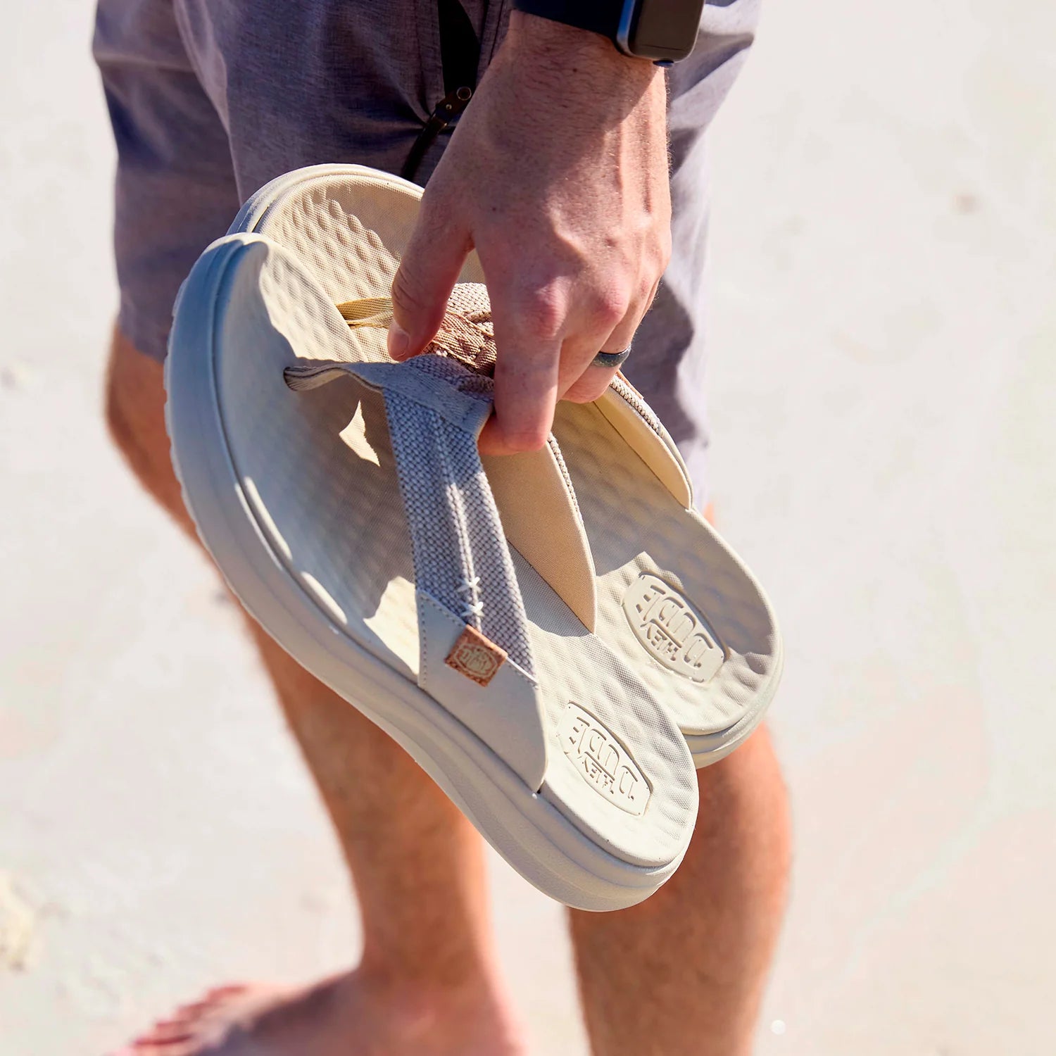 Chanclas Hey Dude Finn Flip Braided Tan