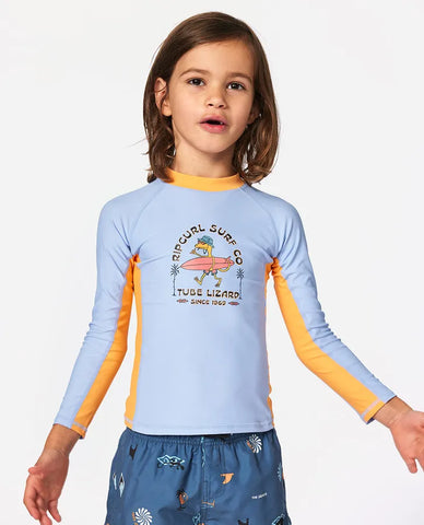 Licra Rip Curl Brand Wave UPF BOY Long Sleeve Blue Gum