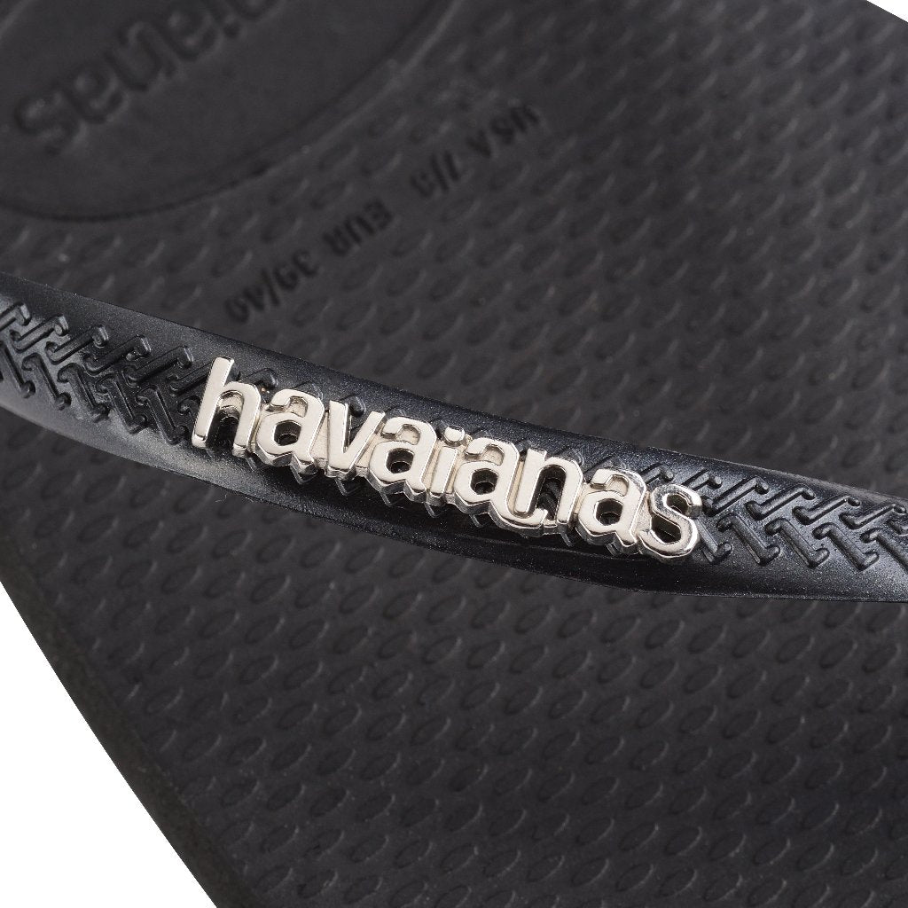 Chanclas Havaianas Slim Square Logo Metallic Black
