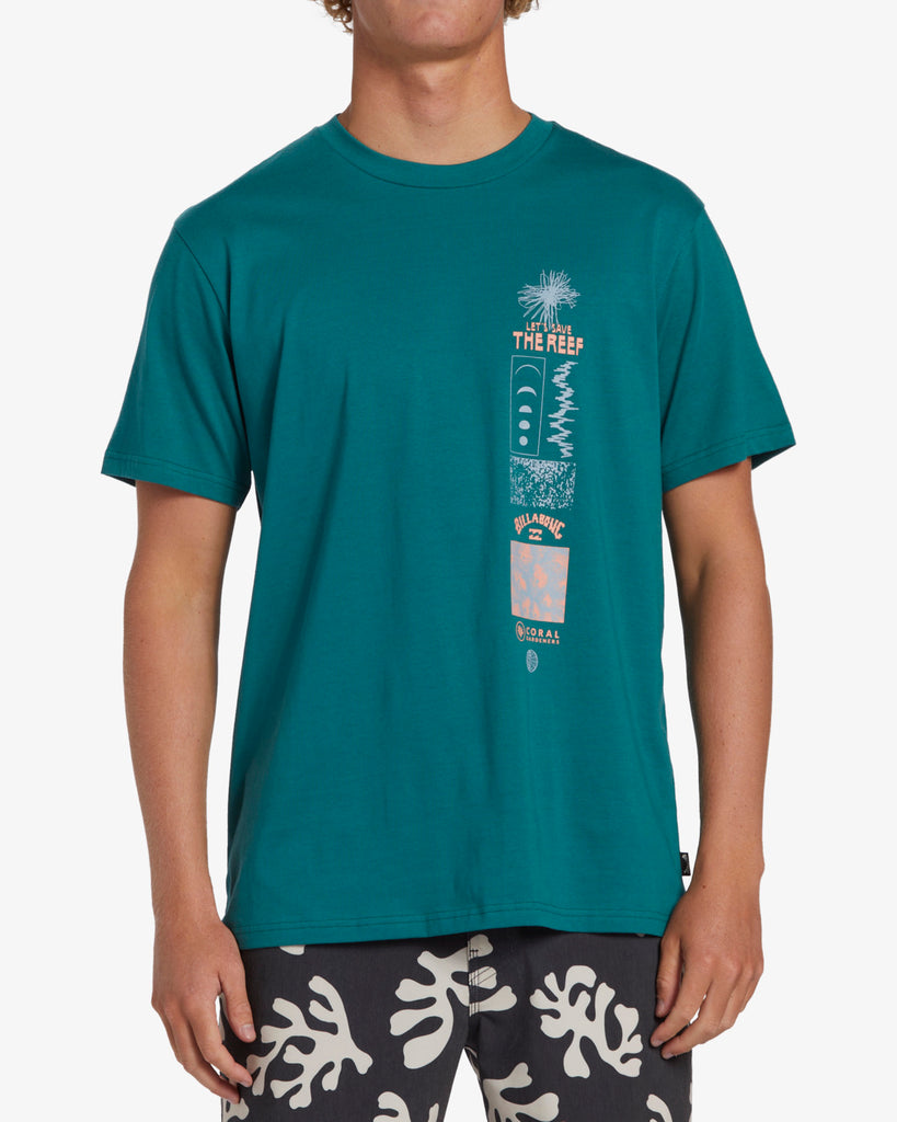 Camiseta Billabong Coral Gardeners Save The Reef Green