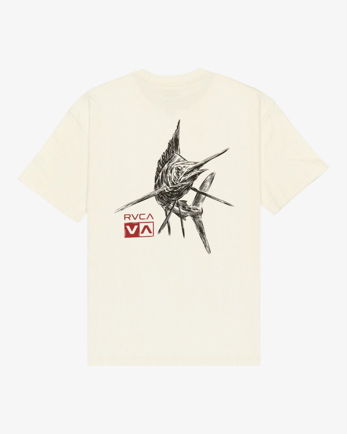 Camiseta RVCA Horton Florida Antique White hombre blanca con diseño surf artístico