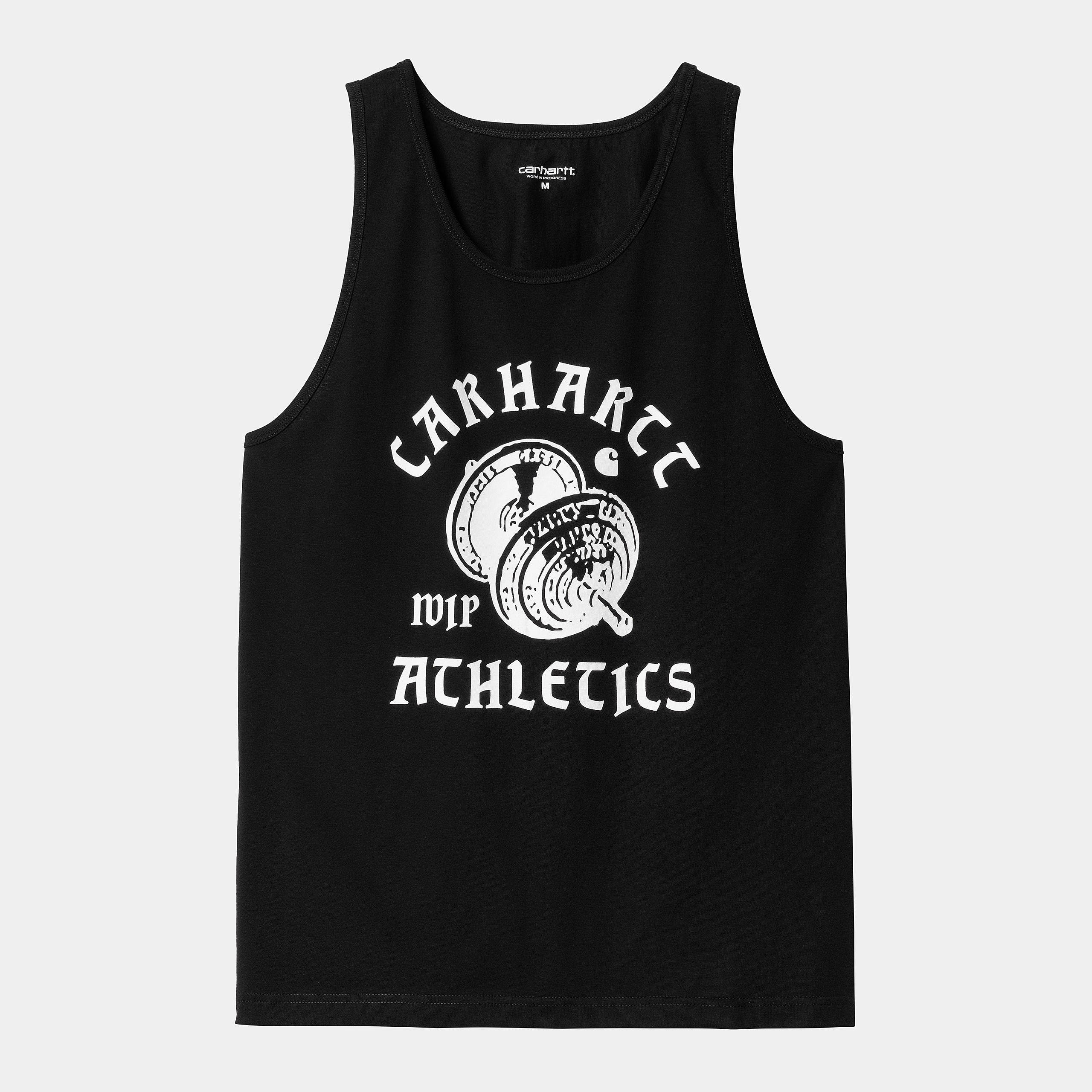 Camiseta de tirantes Carhartt WIP Class Of 89 Black negra con serigrafía blanca Athletics en el pecho