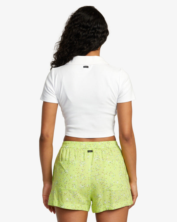 Short Rvca Sawyer Print Neon Green