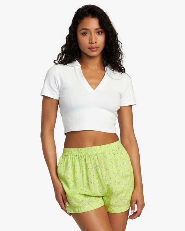 Short Rvca Sawyer Print Neon Green