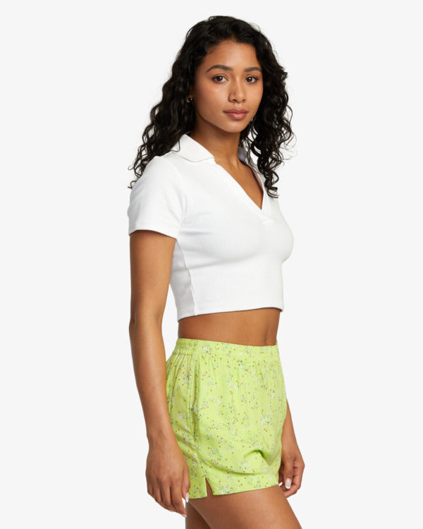 Short Rvca Sawyer Print Neon Green