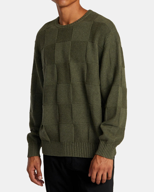 Jersey RVCA Hi Grade Boro Crew Sweater Olive Heather