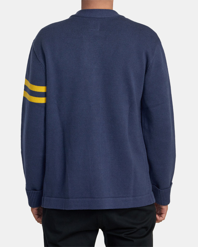 Cardigan RVCA Varsity Sweater Moody Blue