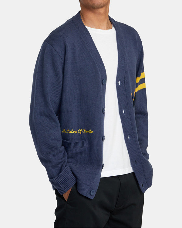 Cardigan RVCA Varsity Sweater Moody Blue