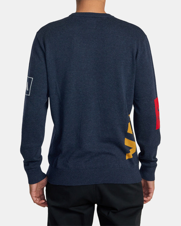 Jersey RVCA Branded Crew Sweater Moody Blue