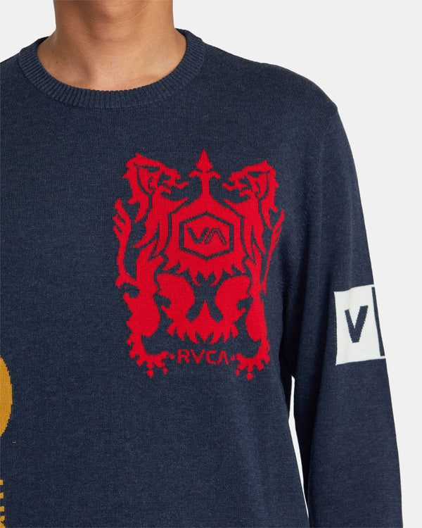 Jersey RVCA Branded Crew Sweater Moody Blue