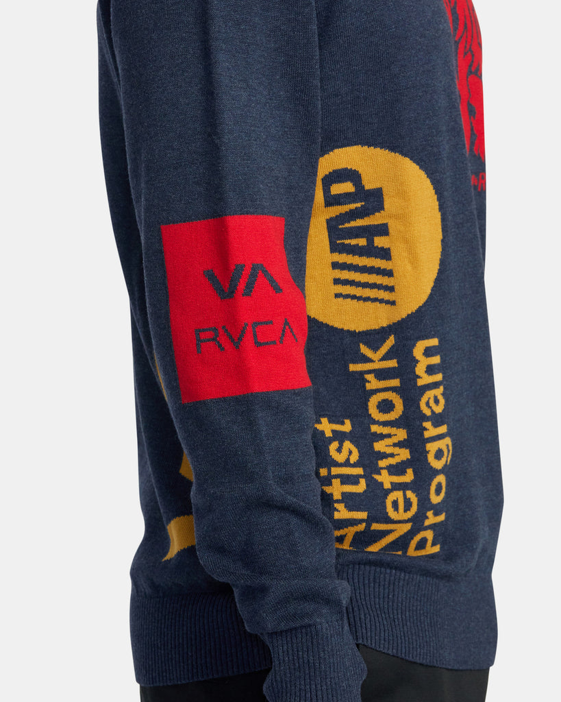 Jersey RVCA Branded Crew Sweater Moody Blue