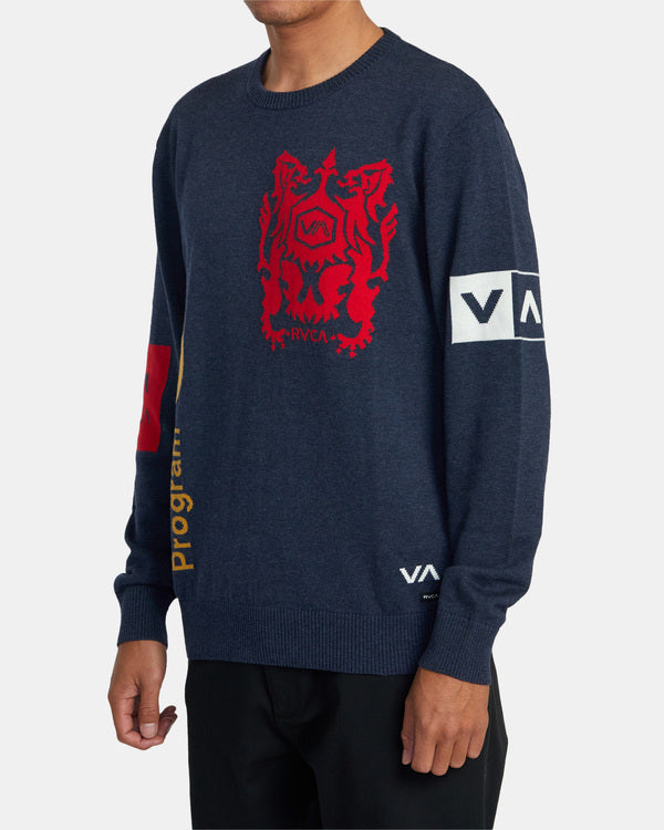 Jersey RVCA Branded Crew Sweater Moody Blue