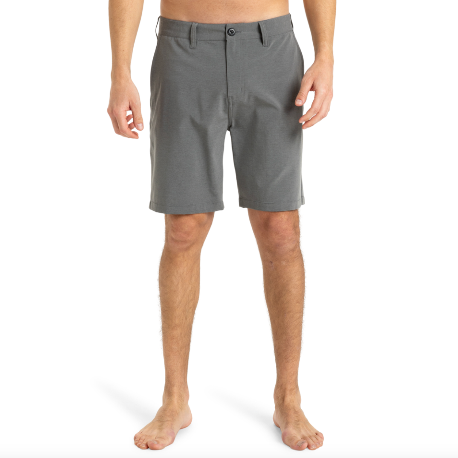 Bañador híbrido QUIKSILVER Union 19 Black Heather para hombre color gris oscuro jaspeado estilo bermuda de secado rápido