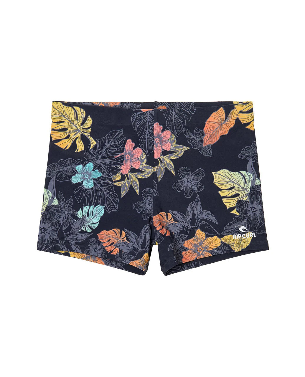 Bañador RIP CURL Corp Boyleg Sluggo Printed negro con estampado tropical para natación