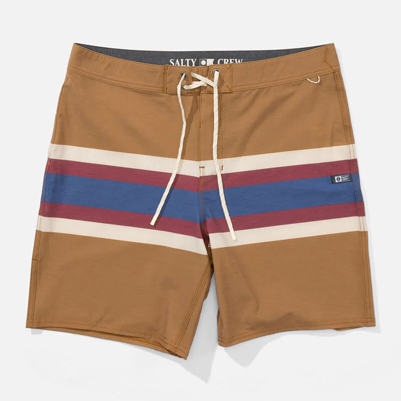 Bañador Salty Crew Stripe Boardshort Bone Brown hombre marrón rayas surf