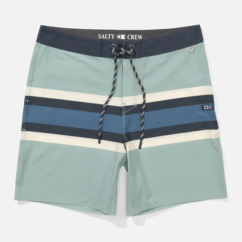 Bañador Salty Crew Stripe Boardshort Marine hombre verde agua rayas surf