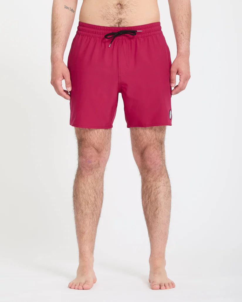 Bañador surf hombre Volcom Lido Solid Trunk 16 Sangría bañador Volcom rojo verano