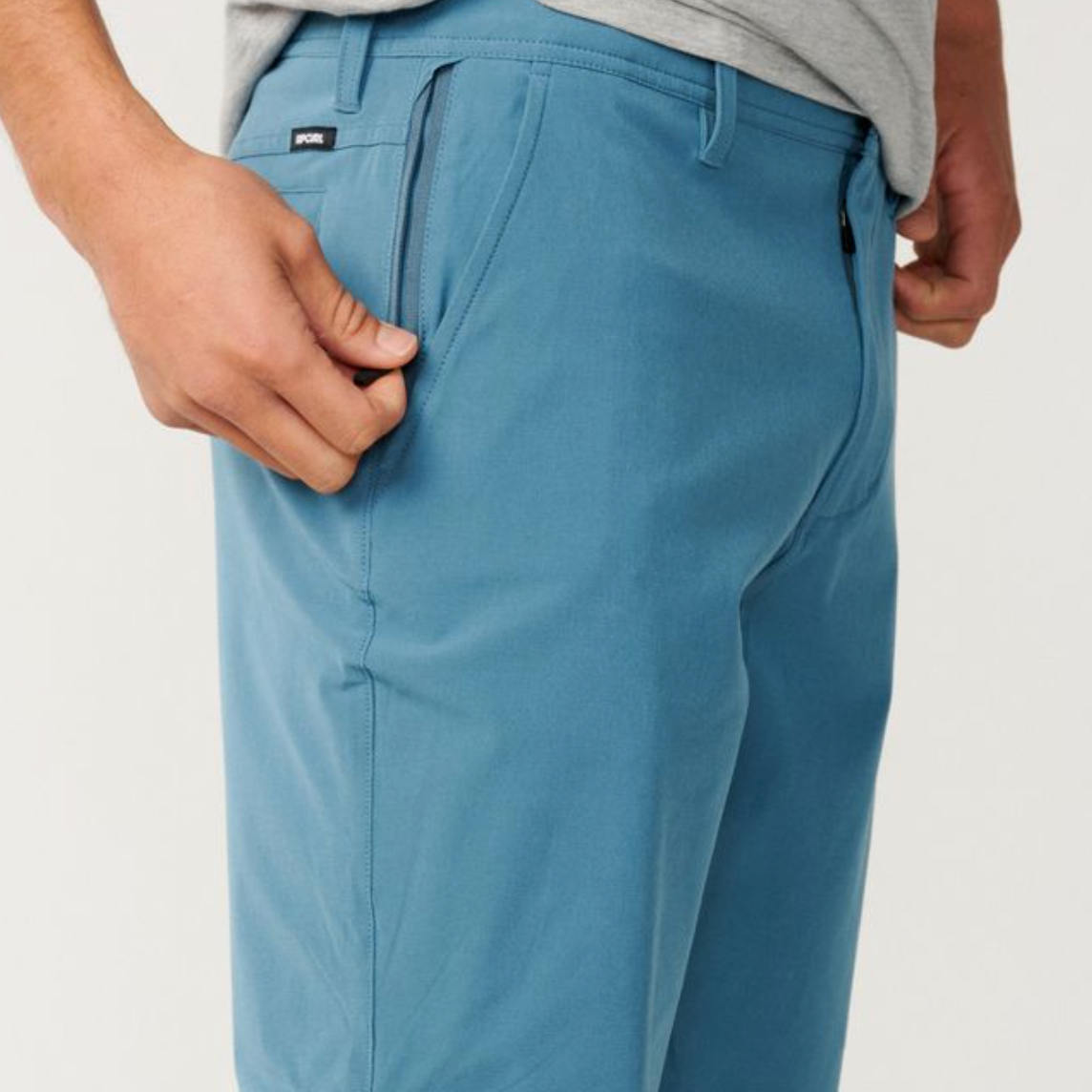 detalle cremallera de las Bermudas Híbridas Rip Curl Boardwalk Phase 19 Blue Rock