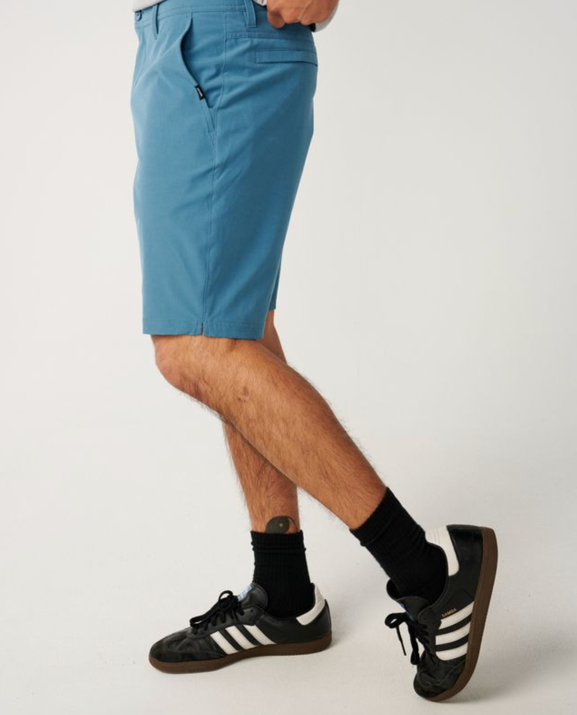 lateral de lasBermudas Híbridas Rip Curl Boardwalk Phase 19 Blue Rock