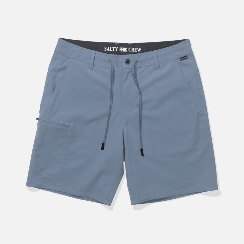 Bermudas Salty Crew Transom Tech Short Pilot Blue para hombre con tejido técnico ligero y secado rápido para verano y estilo surf